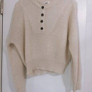 Elodie Cream Button-Front Sweater